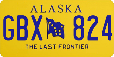 AK license plate GBX824