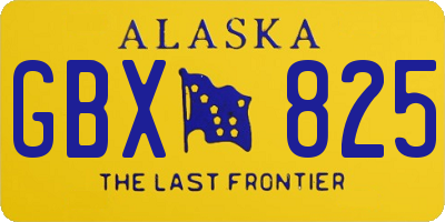 AK license plate GBX825