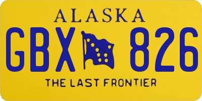 AK license plate GBX826