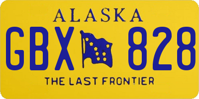 AK license plate GBX828