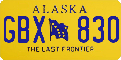 AK license plate GBX830