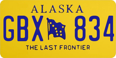 AK license plate GBX834