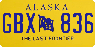 AK license plate GBX836