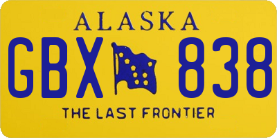 AK license plate GBX838