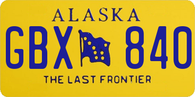 AK license plate GBX840