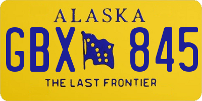 AK license plate GBX845
