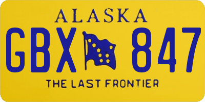 AK license plate GBX847