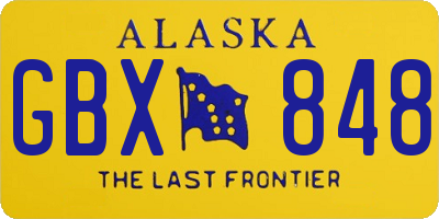 AK license plate GBX848