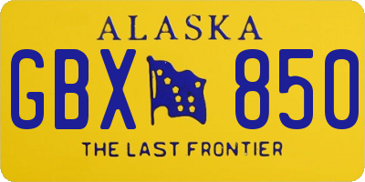 AK license plate GBX850
