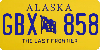 AK license plate GBX858