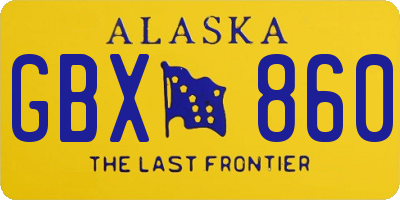 AK license plate GBX860