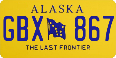 AK license plate GBX867