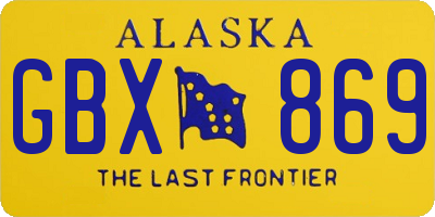 AK license plate GBX869