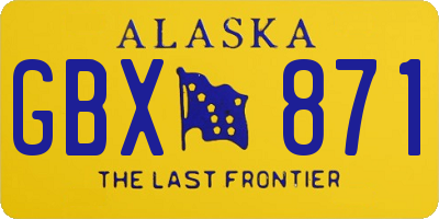 AK license plate GBX871