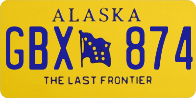 AK license plate GBX874