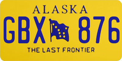 AK license plate GBX876