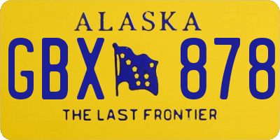 AK license plate GBX878