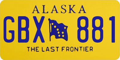 AK license plate GBX881