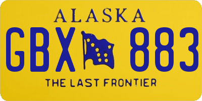 AK license plate GBX883