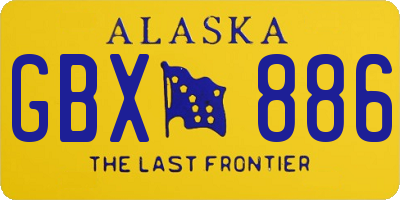 AK license plate GBX886