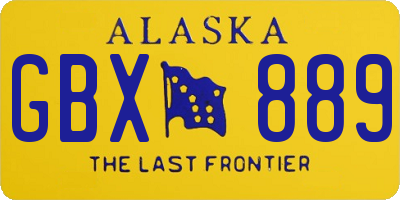 AK license plate GBX889