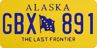 AK license plate GBX891