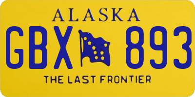 AK license plate GBX893