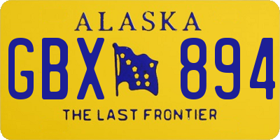 AK license plate GBX894