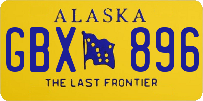 AK license plate GBX896