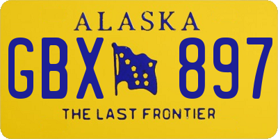 AK license plate GBX897