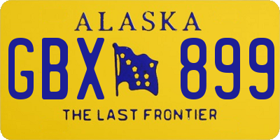 AK license plate GBX899