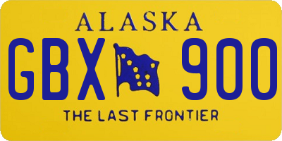 AK license plate GBX900