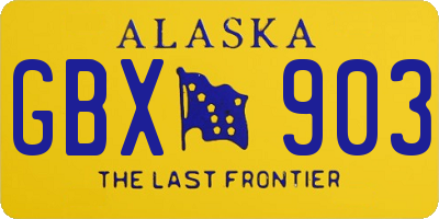 AK license plate GBX903