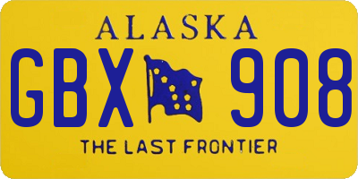AK license plate GBX908