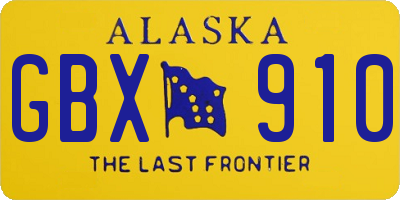 AK license plate GBX910