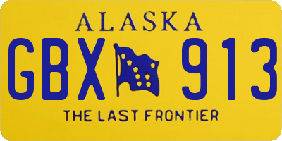 AK license plate GBX913