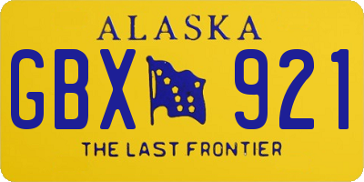 AK license plate GBX921