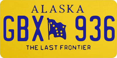 AK license plate GBX936