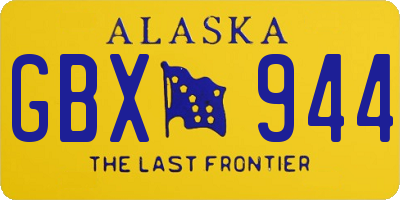AK license plate GBX944
