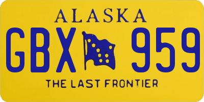 AK license plate GBX959
