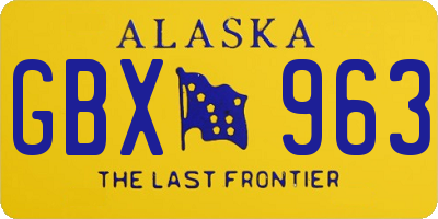 AK license plate GBX963