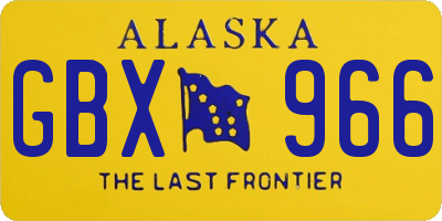 AK license plate GBX966