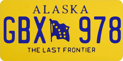 AK license plate GBX978