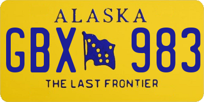 AK license plate GBX983