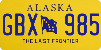 AK license plate GBX985