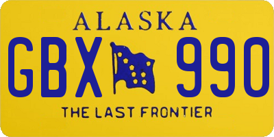 AK license plate GBX990
