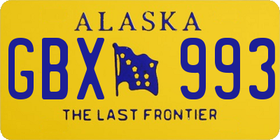 AK license plate GBX993