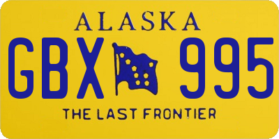 AK license plate GBX995