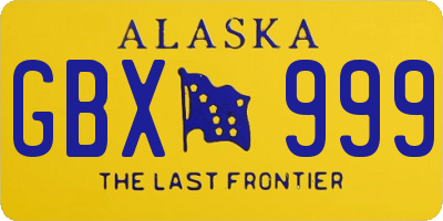 AK license plate GBX999