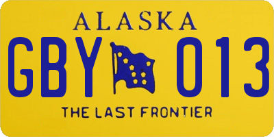 AK license plate GBY013